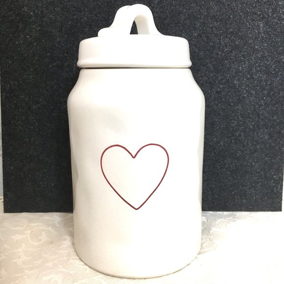 Rae Dunn Red Heart  Artisan Collection by Magenta Storage Ceramic Canister - Picture 8 of 8